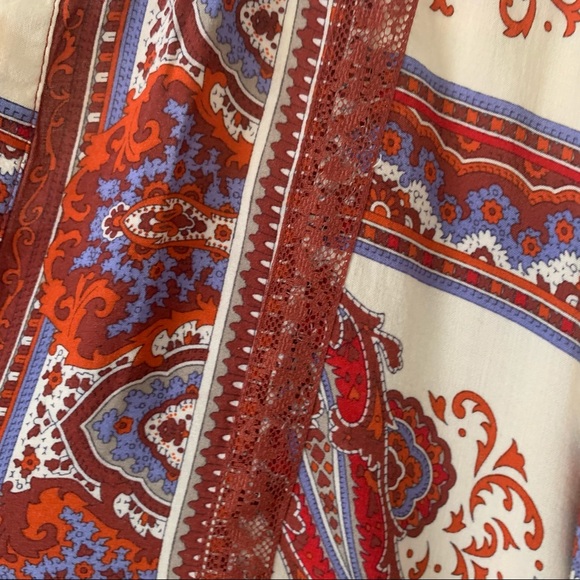 Anthro Tiny | Red Paisley Long Sleeve Blouse - Picture 4 of 9
